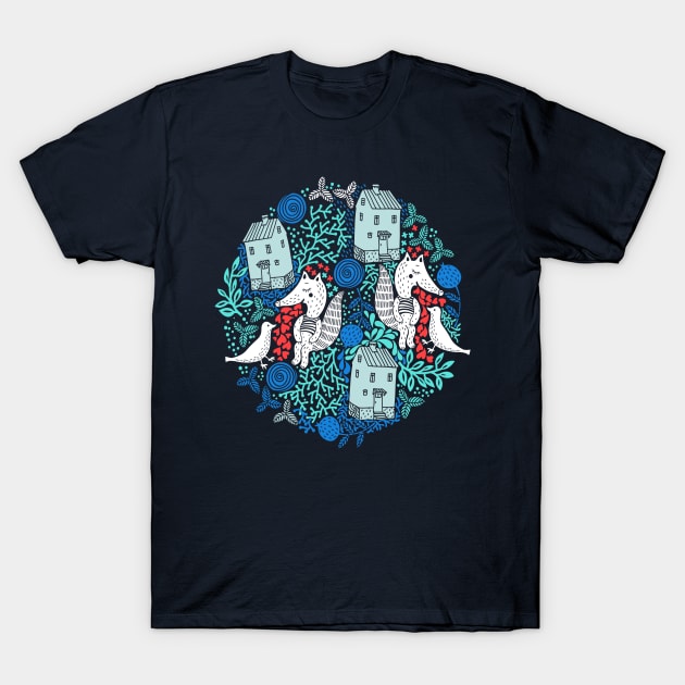 Happy Foxes T-Shirt by annapaff